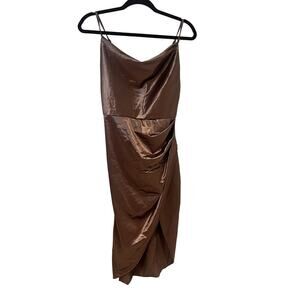 NWT Micas Satin Draped Sleeveless Midi Dress Size Medium